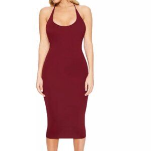 Naked Wardrobe Red Strappy Midi Dress Size S
